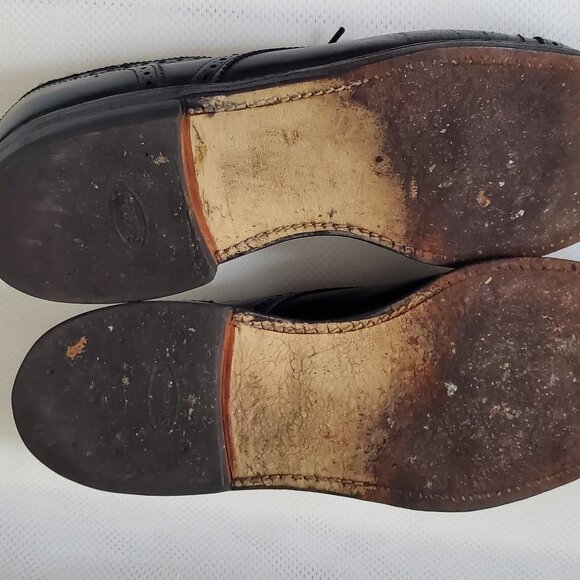 Johnston & Murphy Concard 2.0 Cap Toe Leather Dress Shoes Black Sz 10